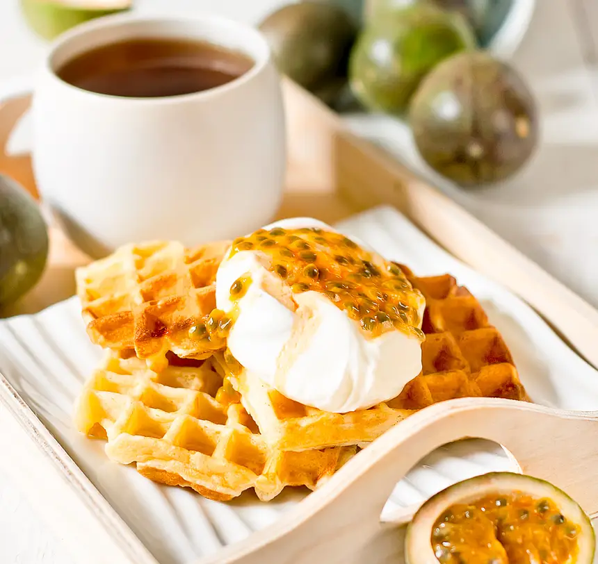 Banana Sour Cream Waffles