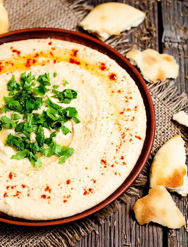 No-Tahini Herb Hummus with Sautéed Onion & Garlic