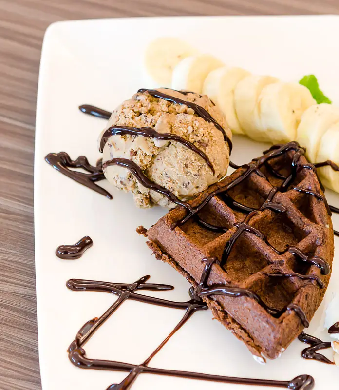 Chocolate Waffles with Ice Cream