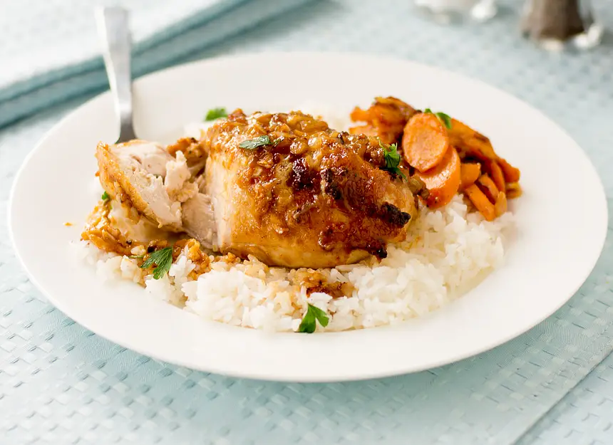 Roast Chicken with Curried Honey Mustard Sauce
