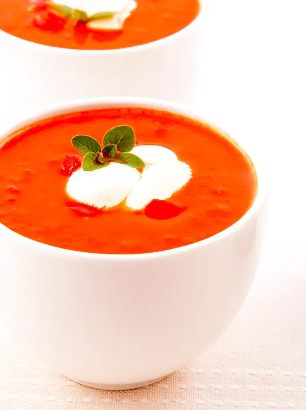 Augusta's Chilled Tomato Soup with Basil Cream