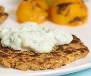 Zucchini Potato Latkes with Tzatziki