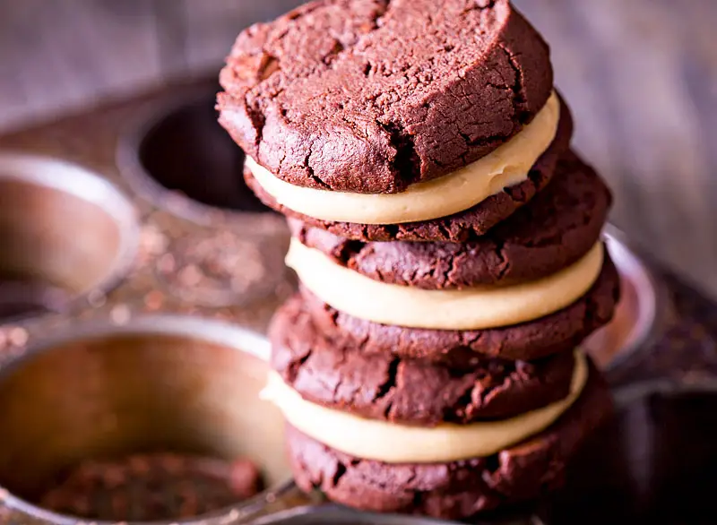 Chocolate Cream Cheese Sandwich Cookies