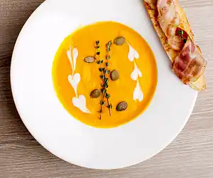 Roasted Spiced Pumpkin Maple Soup