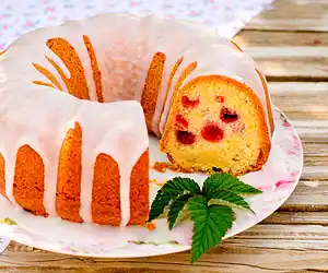 Cranberry Orange Pound Cake with Butter Rum Sauce