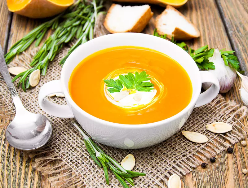 Butternut Squash Soup with Celery & Carrots