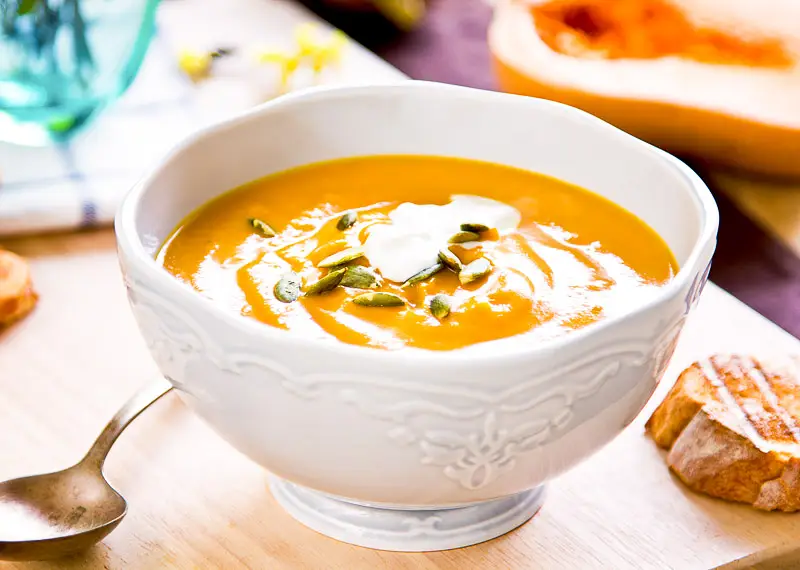 Creamy Squash, Apple, & Corn Bisque