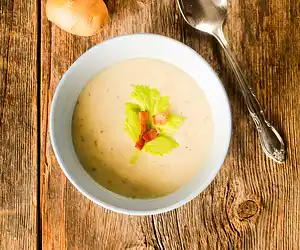 Baked Potato Soup with Bacon & Sour Cream