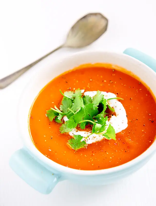 Sweet Potato & Tomato Soup (Vegan)