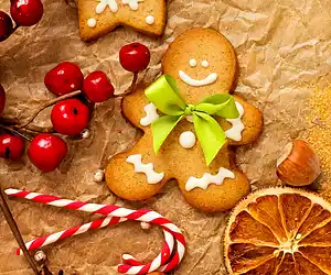 Christmas Ginger Cookies with Almond Frosting