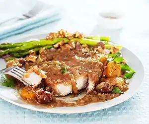 Braised Pork Chops with Prunes & Apricots