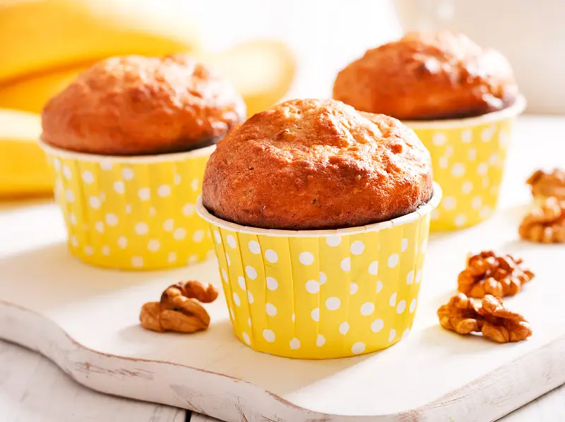 Banana Whole Wheat Walnut Muffins