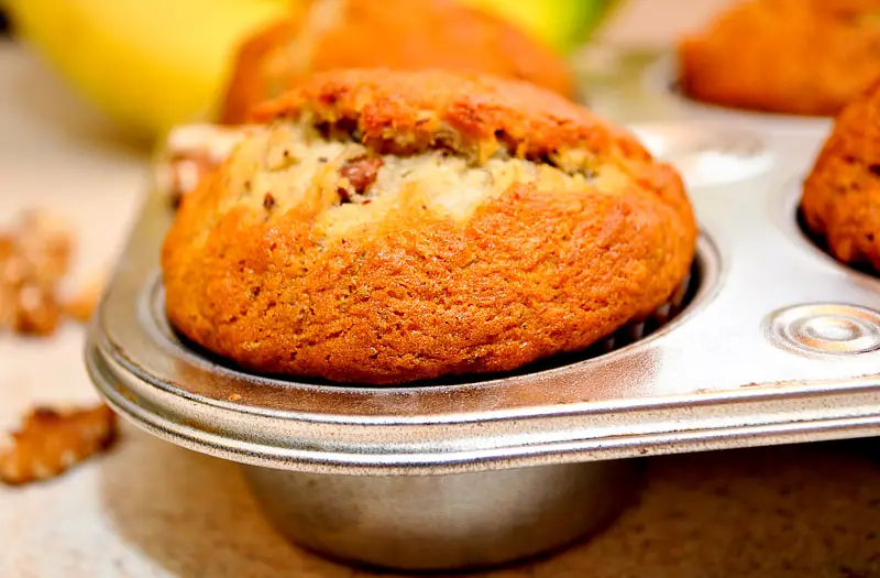 Chunky Banana Bran & Nuts Muffins