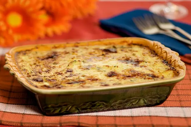 Cheesy Spaghetti Squash Gratin with Fresh Basil