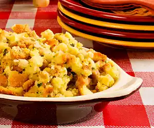 Cornbread Stuffing with Apples & Golden Raisins