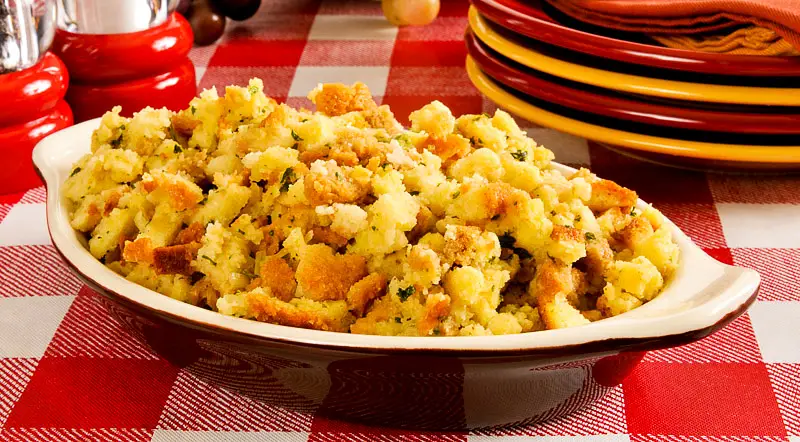 Cornbread Stuffing with Apples & Golden Raisins