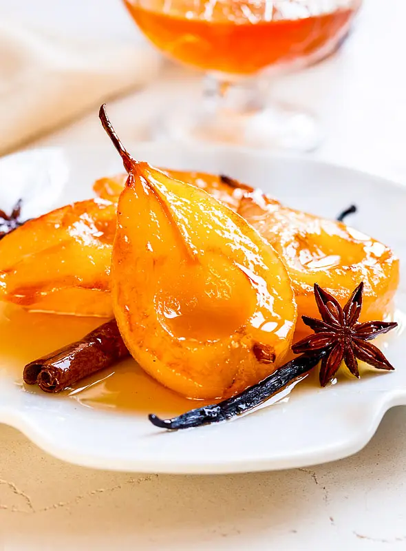 Grape & Honey Poached Pears
