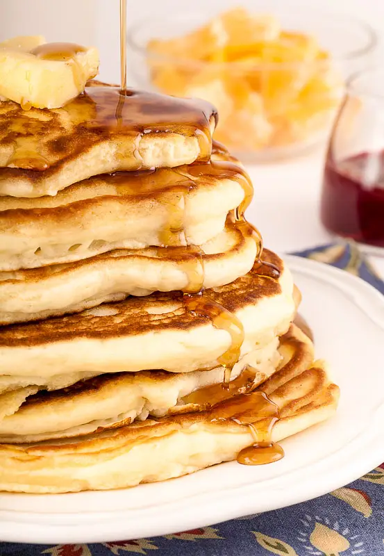 Whole Wheat Buttermilk Pancakes with Banana Cream