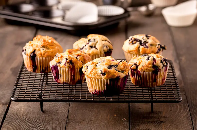 Moist Breakfast Blueberry Muffins