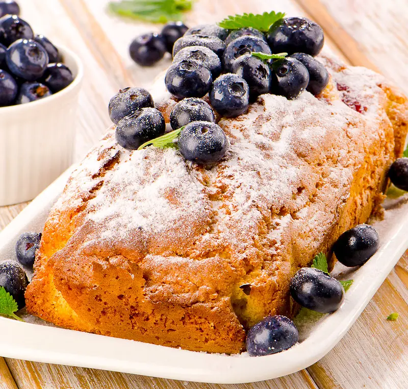 Blueberry Cornmeal Loaf Cake