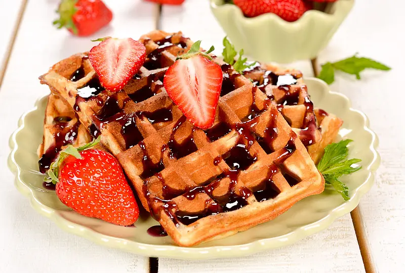Tasty Waffles with Mocha Mix