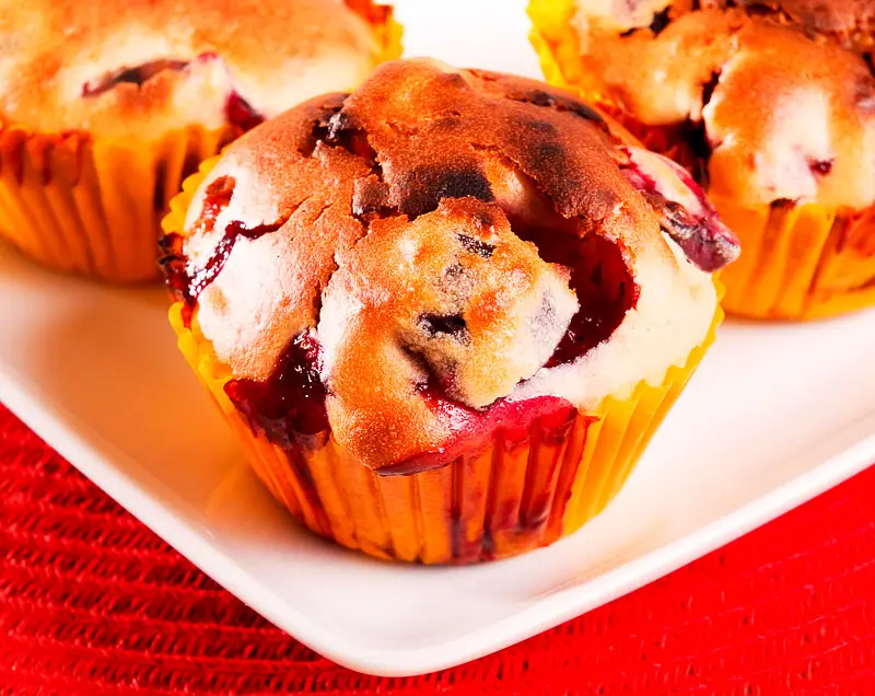 Lemony Cranberry Cornmeal Muffins