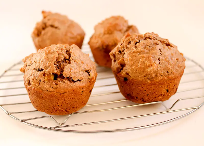Low-Fat Apple Walnut Bran Muffins
