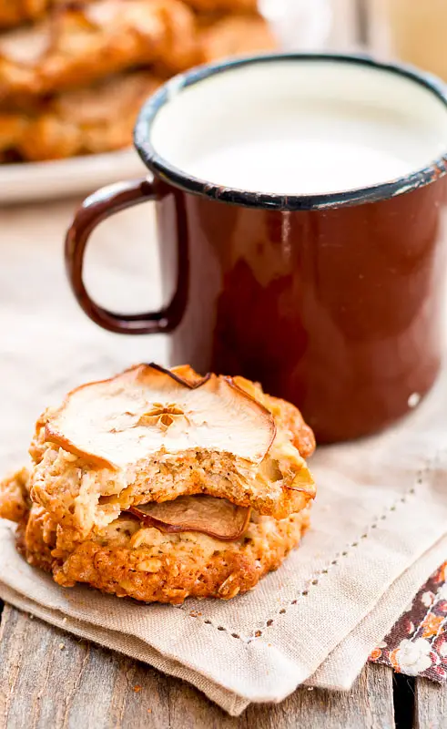 Almost Whole Wheat Apple Oatmeal Cookies