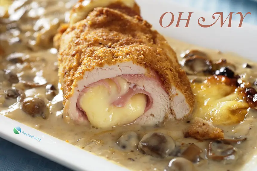 Chicken Cordon Bleu with Creamy Mushroom Sauce