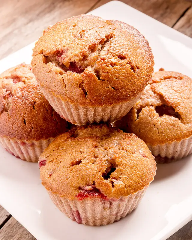 Breakfast Strawberry Oatmeal Muffins