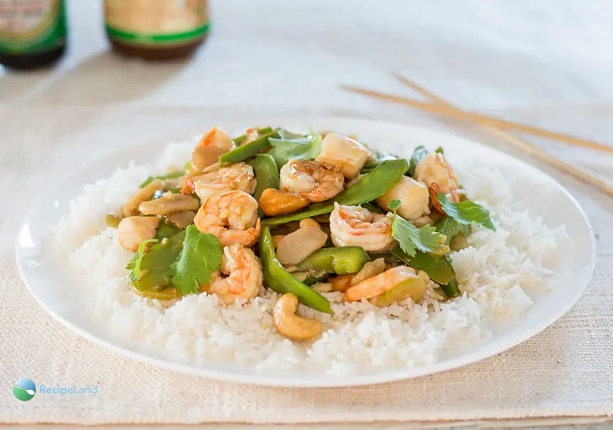 Ginger Shrimp with Snow Peas & Water Chestnuts