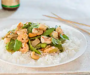 Ginger Shrimp with Snow Peas & Water Chestnuts