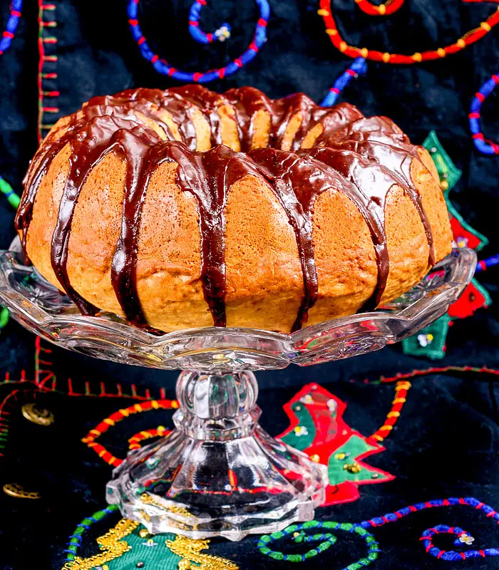 Pumpkin Bundt Cake with Chocolate Glaze