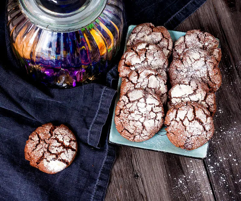 Deep Dark Chocolate Fudge Cookies