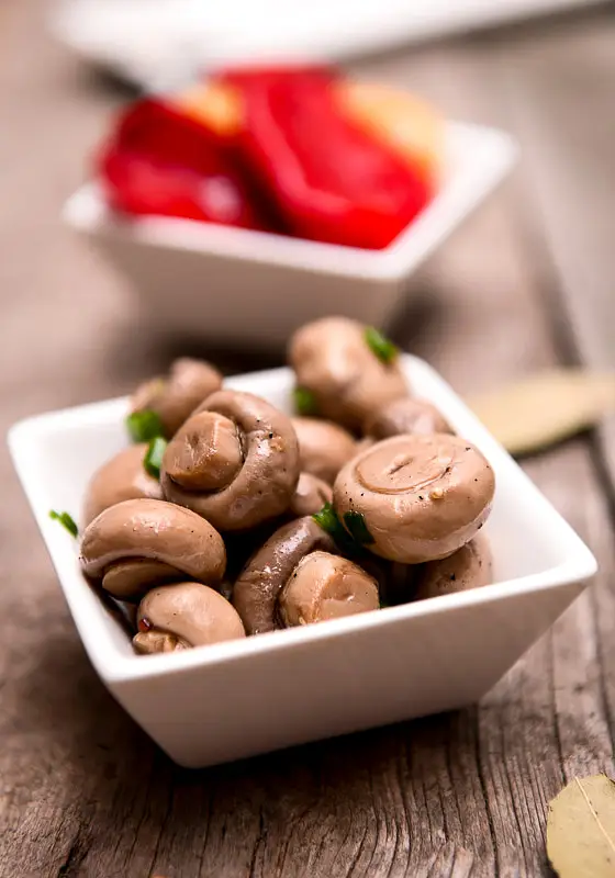 Sweet Sour Pickled Mushrooms