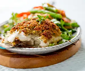 Baked Crusted Cod with Italian Breadcrumbs