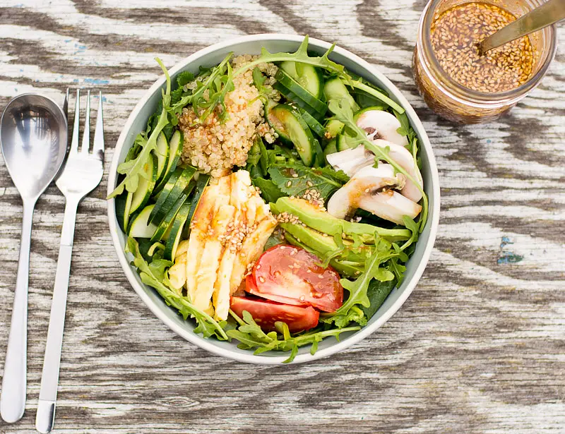 Japanese Vegetable Salad with Miso Dressing 
