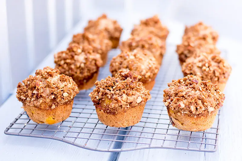 Applesauce Whole Wheat Peachy Pecan Muffins