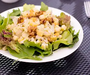 Roasted Cauliflower Salad With Arugula, Walnuts & Cheddar Vinaigrette