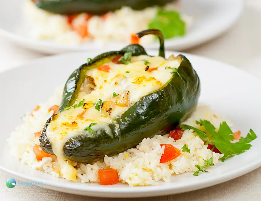 Chicken Cheese Stuffed Poblano Peppers