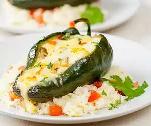 Chicken Cheese Stuffed Poblano Peppers