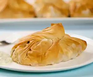 Phyllo Purses with Roasted Squash, Peppers, & Artichokes
