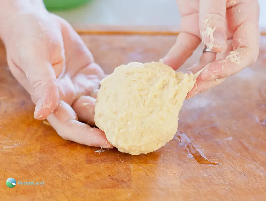 Spatzle dough should be slightly sticky, yet still elastic and firm