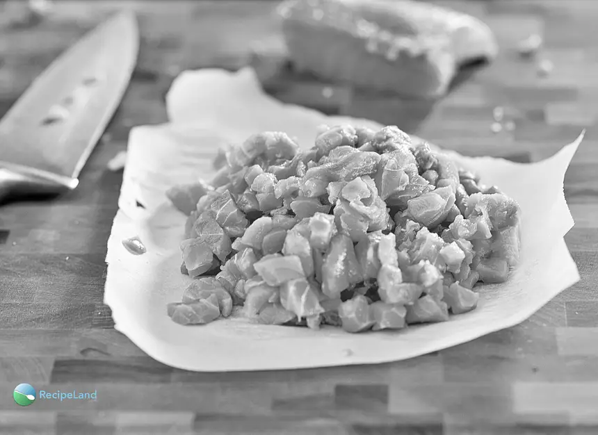 Chopped fresh salmon