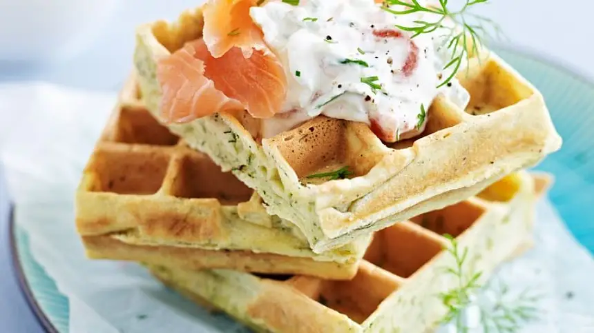 Savory Waffles with Salmon 
