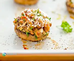 Leftover Stuffing Stuffed Mushrooms