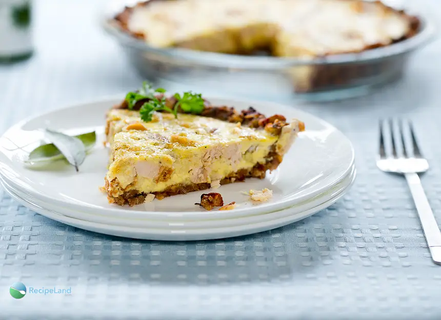 Easy Leftover Stuffing & Turkey Quiche