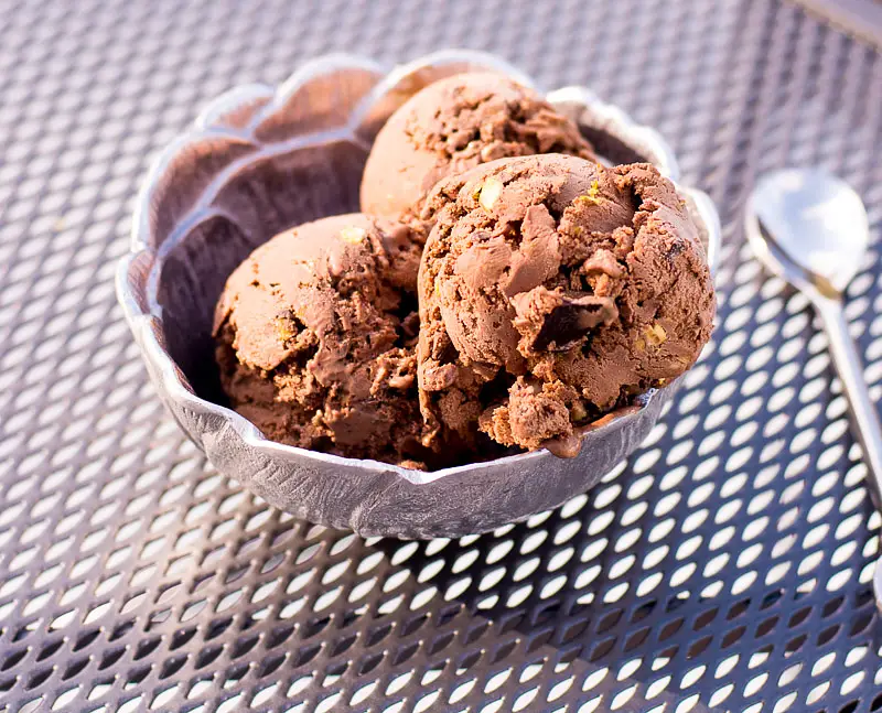 Chocolate Ice Cream With Chocolate Chunks & Pistachios 