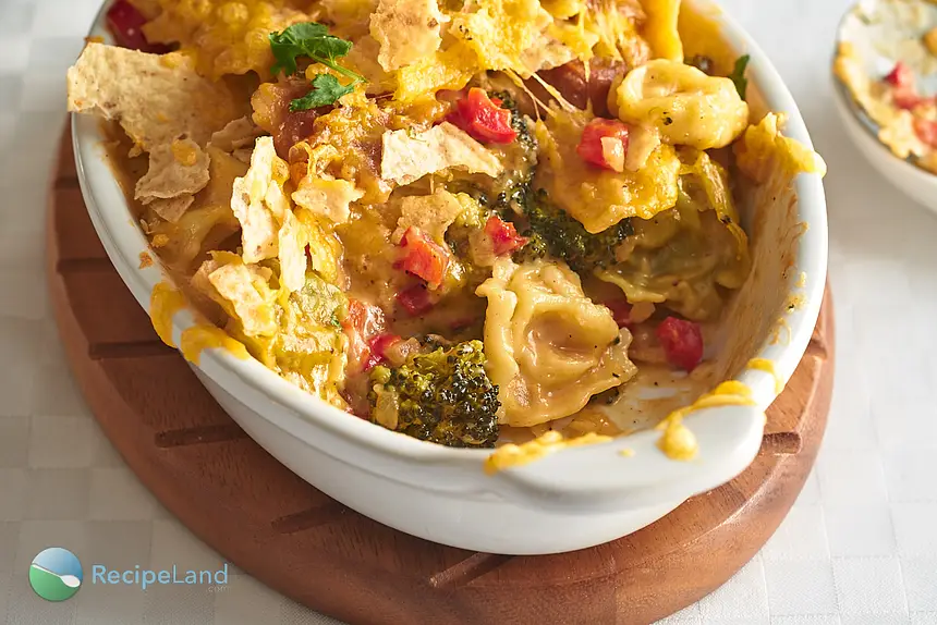 Chicken Tortellini Casserole close-up