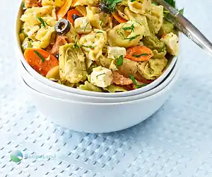 Tortellini with Artichokes, Olives & Feta Cheese